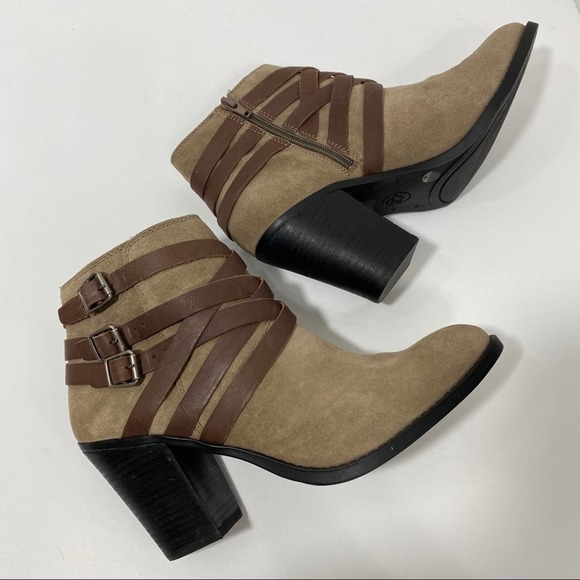 Lucky Brand Elwood Strappy Ankle Boot Brown Size 10 - Picture 7 of 14